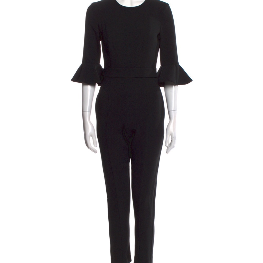 Black Halo Scoop Neck Jumpsuit Size: Xs I Us O Elegant Black Jumpsuit